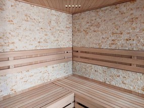 M-SPA - Suchá sauna pre 5 osôb s pieckou STONE 200 x 200 x 200 cm 8 kW