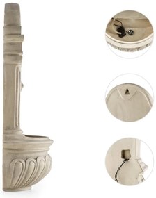 Blumfeldt Löwenstein, nástenná fontána, záhradná, solárny panel, 2 W, LED, polyresín, vzhľad kameňa