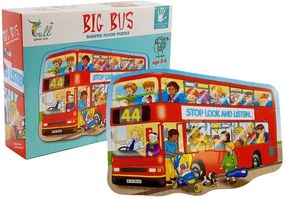 LEAN TOYS Puzzle - autobus - sada 15 dielov