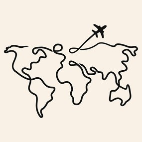 DUBLEZ | Minimalistická mapa sveta na stenu