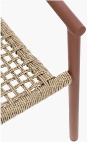 Červená/v prírodnej farbe kovová záhradná stolička Canarias – Bizzotto