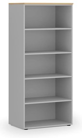 Kancelársky regál PRIMO GRAY, 800 x 500 x 1781 mm, sivá/buk