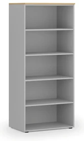 Kancelársky regál PRIMO GRAY, 800 x 500 x 1781 mm, sivá/buk