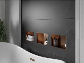 Mexen X-Wall-NR, polica na zapustenie bez príruby 30 x 20 cm, medená matná - 19C1302010