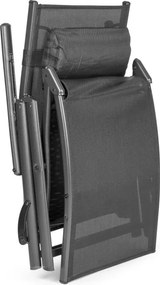 Ležadlo záhradné skladacie s reguláciou operadla, farba oceľová