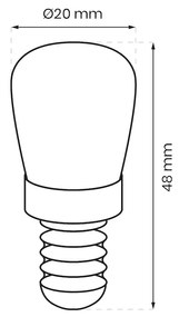 LED žiarovka do chladničky E14 teplá 3000k 1,5w 130 lm