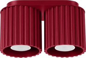 Stropné svietidlo Aura, 2x bordové hliníkové tienidlo, (10 cm)