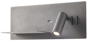 Redo 01-2985 - LED Nástenné bodové svietidlo BROOK LED/8W/230V + LED/3W USB čierna