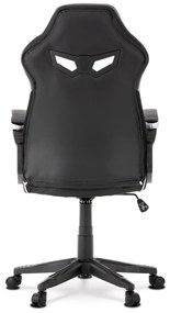 Autronic - Herné kreslo, poťah čierná, strieborná ekokoža a čierna látka MESH, HM - KA-Y341 SIL