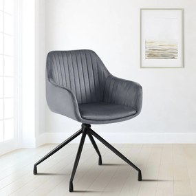 Jedálenská stolička Welby zamat - tmavo šedá