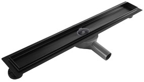 Rea Neox Pro, odtokový žľab 50cm s 360 stupňovým otočným sifónom, čierna matná, REA-G2741