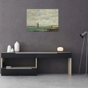 Sklenený obraz - Eugène Boudin, Coast of Brittany, reprodukcia (70x50 cm)