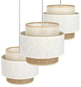 Závesné svietidlo BOHO 3xE27/60W/230V biela/juta