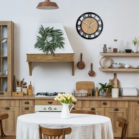 Bambusové nástěnné hodiny Verona 30 cm hnědé/černé