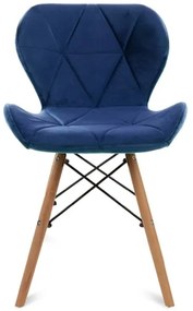 SADA 4x Jedálenská stolička TRIGO 74x48 cm tmavomodrá/buk