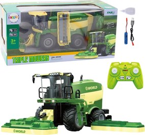 LEAN Toys Kombajn s kosačkami na trávu s efektom pary, diaľkovo ovládaný RC 2,4 GHz
