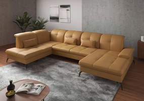 XXXLutz SEDACIA SÚPRAVA, textil, koža, kari žltá Sit & More - Sedačky - 00014401174P