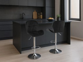 Barová stolička WEST VELVET, čierna
