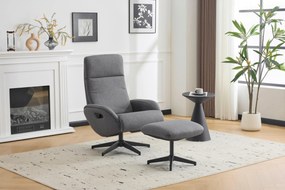 XXXLutz RELAXAČNÉ KRESLO S PODNOŽKOU, textil, sivá Livetastic - Online Only obývacie izby - 000788005204