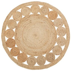 Okrúhly jutový koberec ø 120 cm béžový AHLAT Beliani