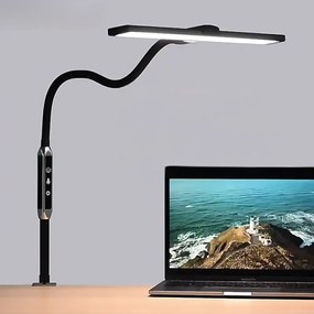 Stolná LED lampa LUCIO, svorka, diaľkový ovládač