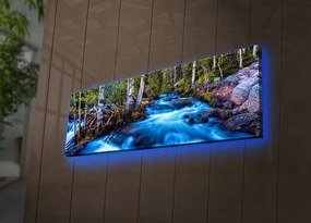 Obraz s LED osvetlením KRAJINA S POTOKOM 38 30 x 90 cm