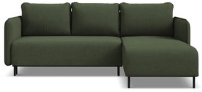 Zelená rozkladacia/s úložným priestorom rohová pohovka (pravý roh) Luana – Makamii