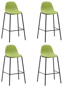 Barové stoličky 4 ks, zelené, látka