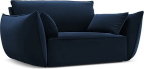 Tmavomodré zamatové kreslo Vanda – Mazzini Sofas