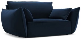 Tmavomodré zamatové kreslo Vanda – Mazzini Sofas