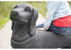 Čierna záhradná lavica Dachshund – Esschert Design