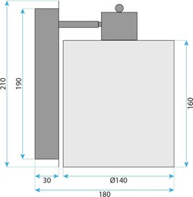 Toolight Toolight, nástenné svietidlo 1xE27, APP1823-1W, čierna-prírodná hnedá, OSW-09315