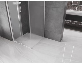 Mexen Velar, sprchový kút s posuvnými dverami 100 x 100 cm, 8mm sklo námraza, biela matná, 871-100-100-31-20