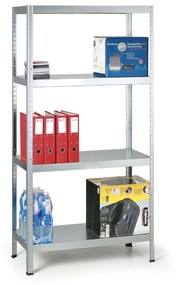 Kovona System Kovový regál, 130 kg, 1800 x 900 x 400 mm, 5 políc, biely