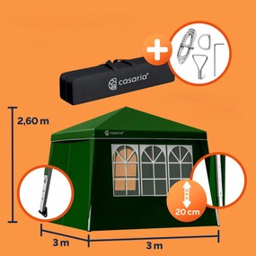 InternetovaZahrada Záhradný altánok Capri 3x3 m - 4 bočné steny - zelená