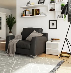 Nočný stolík CL2 2SZ CLP metalický, lesk