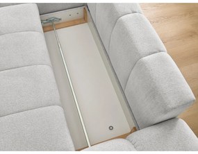 Svetlosivá ženilková rozkladacia/s úložným priestorom rohová pohovka (ľavý roh/s leňoškou) Everest – Bobochic Paris