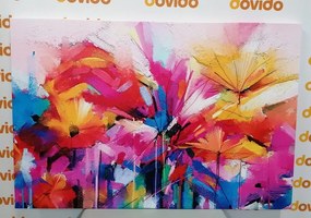 Obraz abstraktné farebné kvety - 90x60