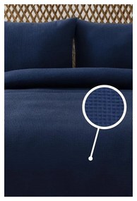 Tmavomodrý pléd 200x220 cm Waffle – Mijolnir