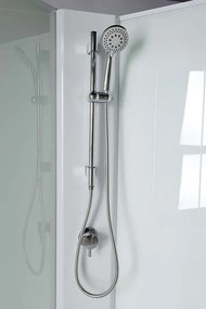 Aqualine AIGO, štvrťkruhový sprchový box, zástena 900x900x2040mm, biely profil, číre sklo, YB93