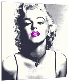 Obraz Marilyn Monroe s fialovými perami (30x30 cm)