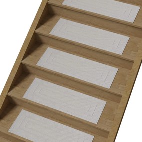 Krémovobiele bavlnené nášľapy na schody v súprave 16 ks 25x65 cm Tablo Krem – Vitaus