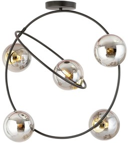 Luster na tyči STARDOM 5xE14/10W/230V čierna/šedá