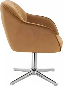 LuxuryForm DESIGN Stolička AVOLA VELUR na striebornom kríži - medová