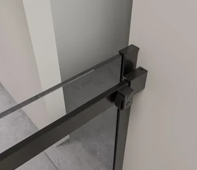 Erga Lynn, sprchový kút s posuvnými dverami 90(dvere) x 70(stena) x 195 cm, 8mm šedé sklo, čierny profil, ERG-V02-LYNN-D090G070-GR-BK