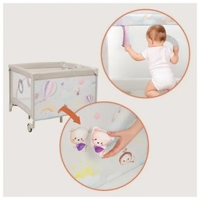 Lionelo - Hracia ohrádka MILLE PLUS Šedá Béžová