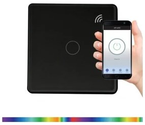 Dotykový spínač jednopólový SMART 800W/230V čierna Wi-Fi Tuya