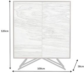 MOUNTAIN SOUL komoda 120 cm akácia, vzhľad prírodného kameňa, biela sivá