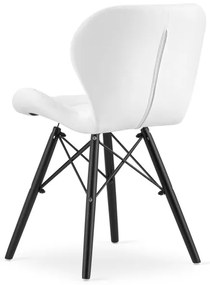 Set štyroch jedálenských stoličiek LAGO ekokoža biele (čierne nohy) 4ks