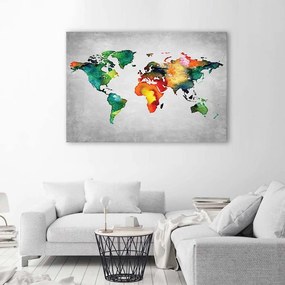 Gario Obraz na plátne Farebná mapa sveta na betóne Rozmery: 60 x 40 cm